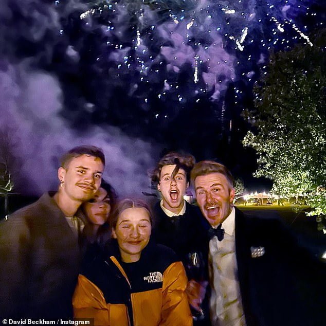 'We miss you': His outing comes after David celebrated New Year's Eve with a family night of fireworks and took to Instagram to share a snap, while admitting he missed his eldest son, Brooklyn