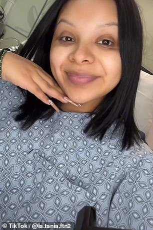 TikTok creator @la.tania.ftn2 reveals a very glamorous makeover in the delivery room