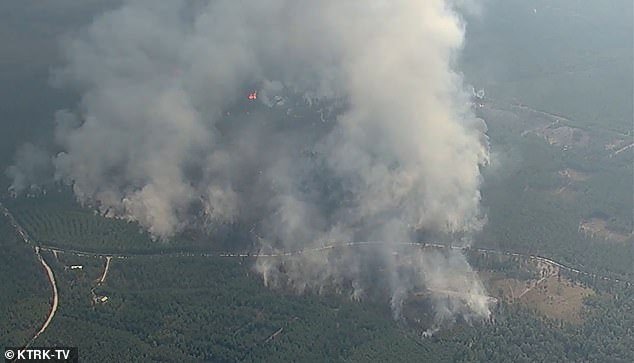 Camera images from above can even make it difficult to distinguish the flames because of the thick smoke below