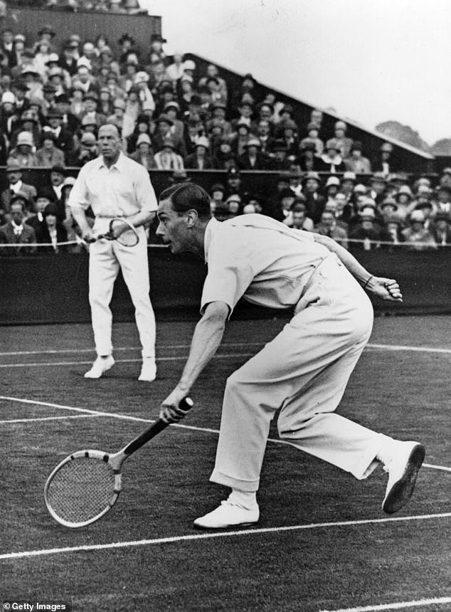 The late Queen Father's left-handedness was clearly displayed while playing tennis