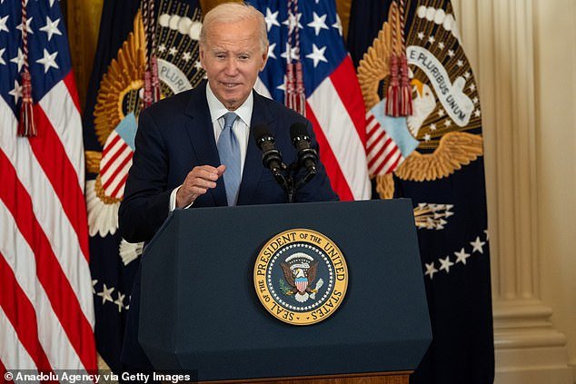 Joe Biden speaks at an event celebrating the drug price cut in the East Room of the White House on Aug. 29