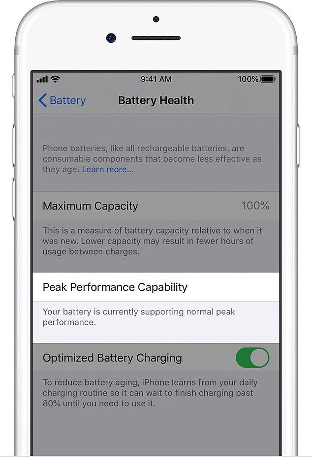 Check your phone's maximum battery performance (Apple)