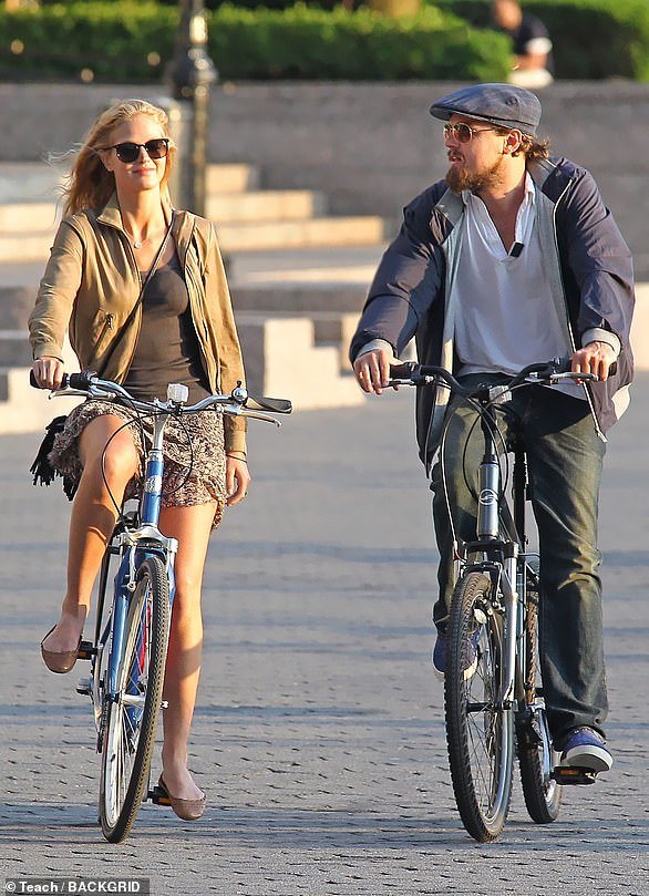 Short: The Victoria's Secret Angel alumnus was just 22 when she dated DiCaprio in 2012 (pictured on a June 14 bike ride in New York)
