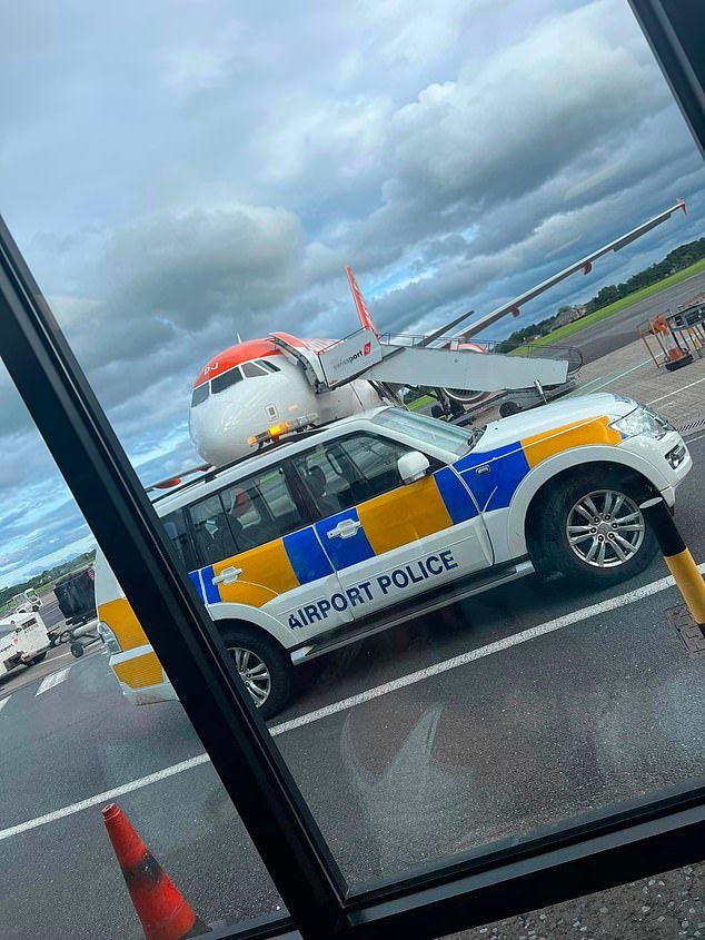Police escorted Siobhan Foster and a slew of fellow passengers from the EasyJet flight to Ibiza