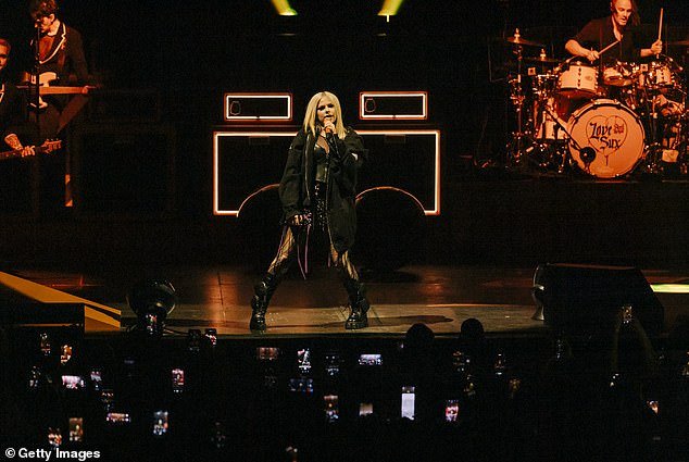 On the road: The record was also supported by a tour that started last April and ended last May;  she is seen in April