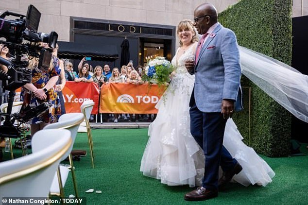 Since the bride's father passed away recently and her mother was unable to travel for the event, Al Roker stepped in and walked her down the aisle.