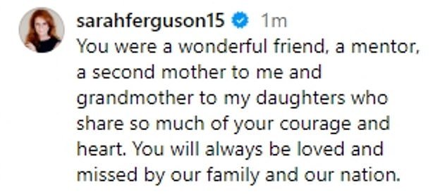 Sarah Ferguson has paid a lovely tribute to the late Queen on the first anniversary of her passing