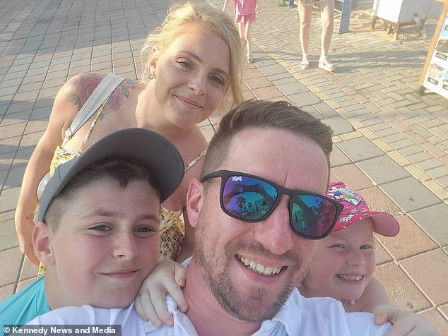 Matilda (pictured with her family in Turkey) was later rushed to hospital after the skin around the tattoo started bleeding.  The doctors confirmed that she had had an allergic reaction to a chemical in the henna.