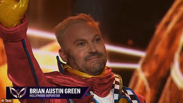 During Monday night's premiere episode, the mysterious celebrity was unmasked as Brian Austin Green from Beverly Hills, 90210. Pictured