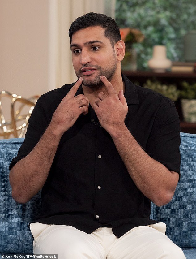 Scandal: Amir and his wife hit a rocky point in their relationship last month when a former BBC presenter accused the former sportsman of making sexual advances on her after they appeared together at an event