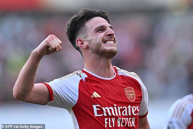 He also told how impressed he was with how quickly new signing Declan Rice (pictured) has settled into life at the Emirates