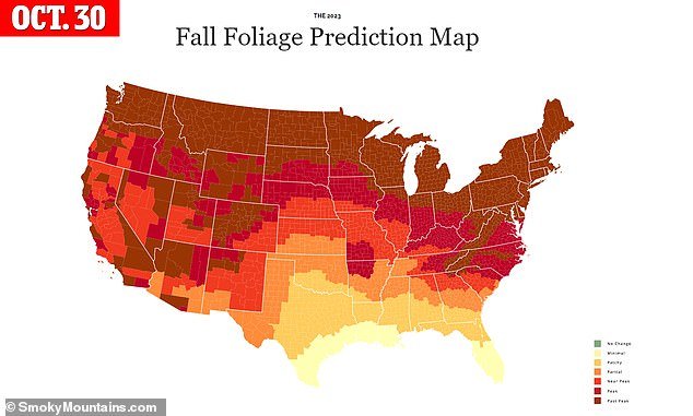 By late October, the entire US will experience fall foliage and most northern states will be past their peak season