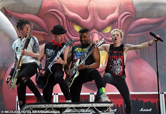 Breaking up: In May, Sum 41 announced they would be splitting up after one final headlining tour and eighth and final studio album