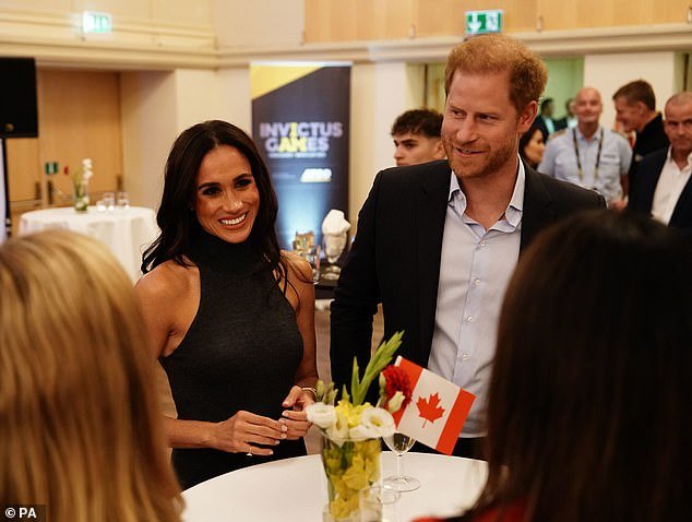 Meghan Markle accompanied Prince Harry at a reception organized by the Canadian delegation to promote the 2025 Invictus Games, which will host winter sports for the first time