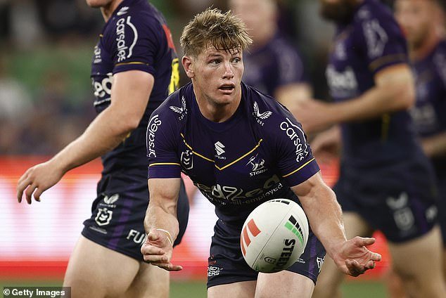 Melbourne Storm hooker Harry Grant knocked near his goal line midway through the first half - but the mistake was somehow missed by referee Klein