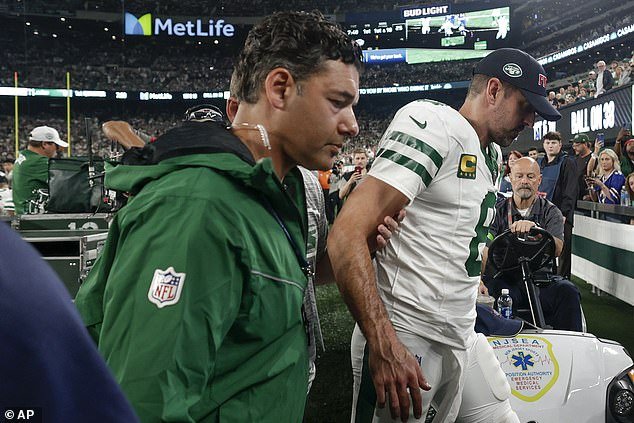 The 39-year-old Rodgers left his Jets debut after just four snaps when he tore his left Achilles tendon