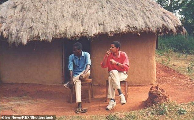 Barack Obama smoked outside his family's cabin in Kenya, Africa in 1987