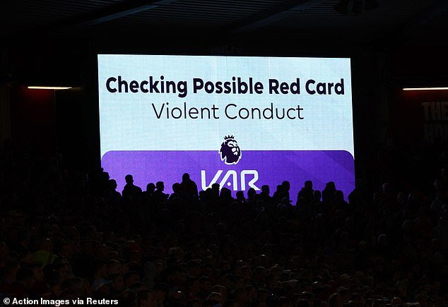 The VAR checked whether the incident was violent and told the referee to consult the monitor