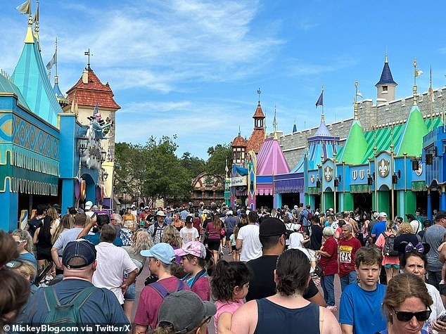 Crowds began to form as park visitors were unable to enter nearly half of the park's attractions