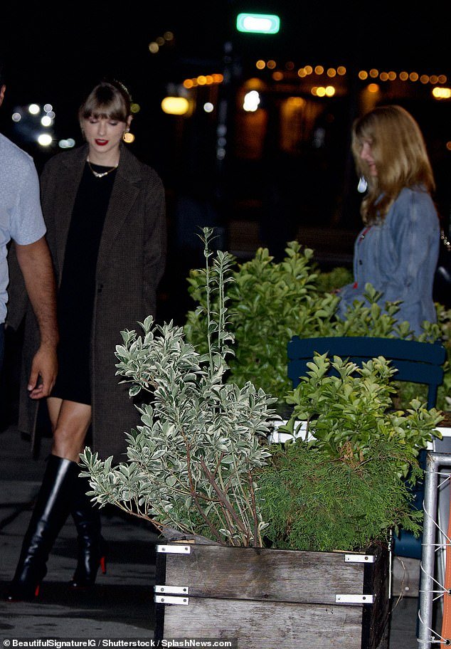 Leaving: Swift and Dern were seen leaving the Italian eatery after a successful dinner