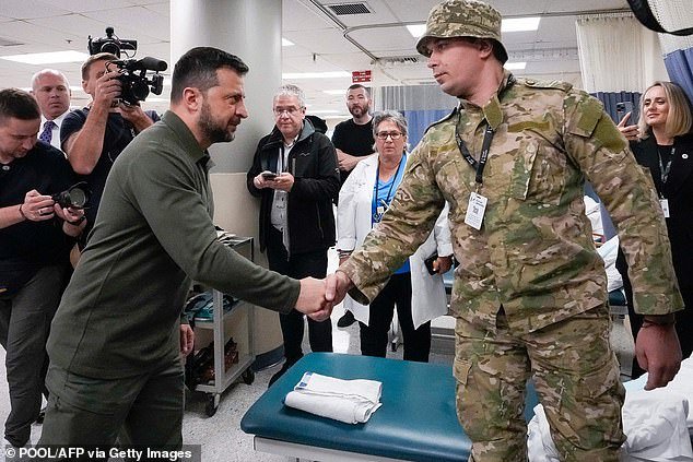 He wasted no time in visiting his own wounded soldiers right after arriving in New York, shaking hands with each of the soldiers as soon as he walked into the press conference.