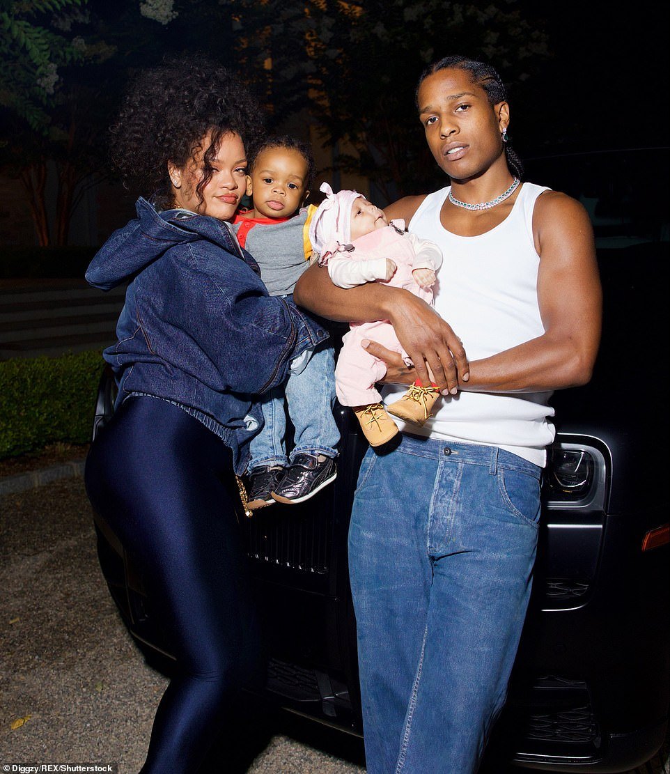 Family: The 35-year-old singer, who welcomed her son with beau A$AP Rocky on August 1, looked radiant as she rocked Riot in a sweet at-home photoshoot with their firstborn RZA, 16 months