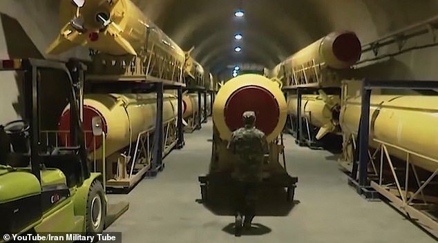 MbS was also questioned about the possibility that Iran would eventually create a nuclear weapon, and he confirmed that if Iran started building an arsenal, Saudi Arabia would try to do the same.  (Pictured: an alleged Iranian military bunker)