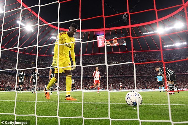 Onana was defeated four times that evening, with Bayern Munich winning 4–3