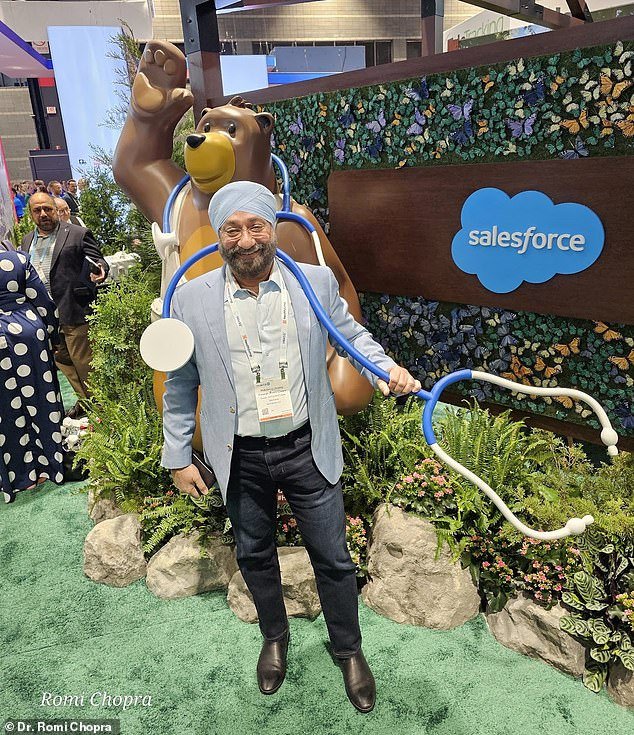 Dr.  Chopra in a photo from the Dreamforce Convention