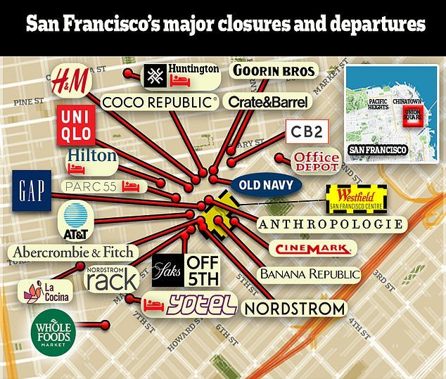 Companies that have left or are planning to leave San Francisco in recent months