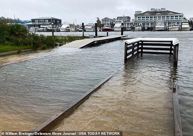 A tropical storm warning was issued from Cape Fear, North Carolina, to Fenwick Island, Delaware.  In North Carolina, a hurricane watch was also in effect for the area north of Surf City to Ocracoke Inlet