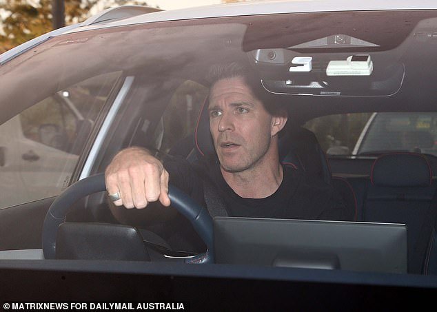 Liubinskas looked glum as he was stuck in traffic in Sydney on Tuesday