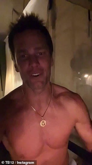 Brady has posted some shirtless videos to promote the brand