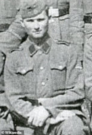 Hunka in his SS unit during the war
