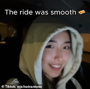 Michelle Marcelline posted her very first driverless car experience on TikTok