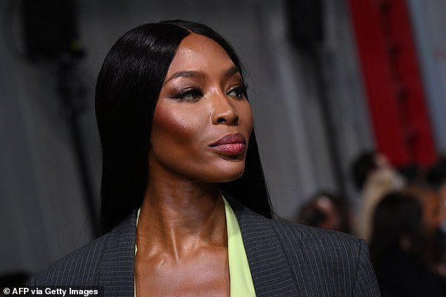 Looking good: Naomi wore lots of makeup for the show to ensure she looked glamorous for the evening