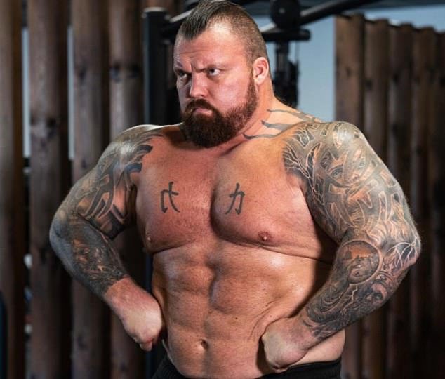 Bjornsson's rivalry with Eddie Hall (pictured) grew during their Strongman days