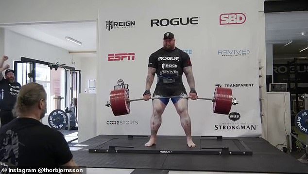 Bjornsson then broke Hall's world deadlift record by lifting 501kg in 2020
