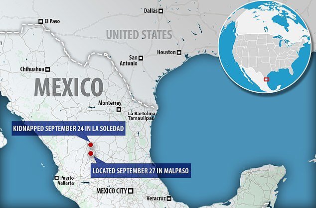 The terrifying kidnapping took place in Zacatecas in central Mexico, an area where rival criminal gangs regularly clash over lucrative smuggling routes.