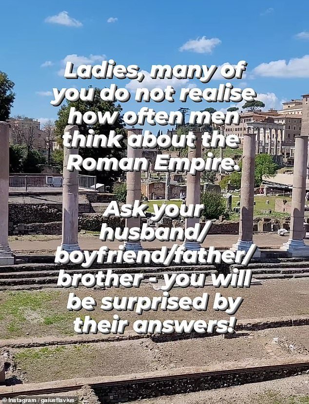 The sudden interest in the Roman Empire appears to have started in August, after Sweden-based Roman reenactor Gaius Flavius ​​shared an Instagram reel