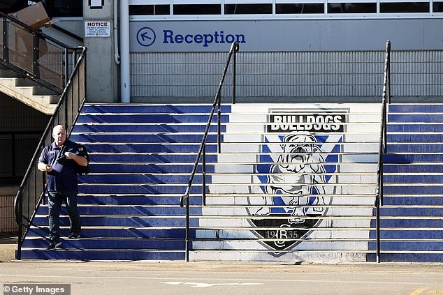 The Canterbury star at the center of the training penalty row is considering legal action.  Pictured is Bulldogs director Phil Gould leaving Belmore.  He has met with the player and the coaching staff