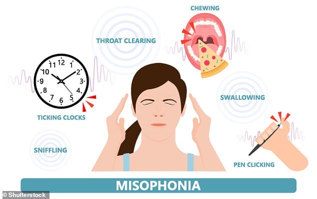Concept image showing the causes of misophonia, which refers to becoming irritated by sounds other people make, rather than actions