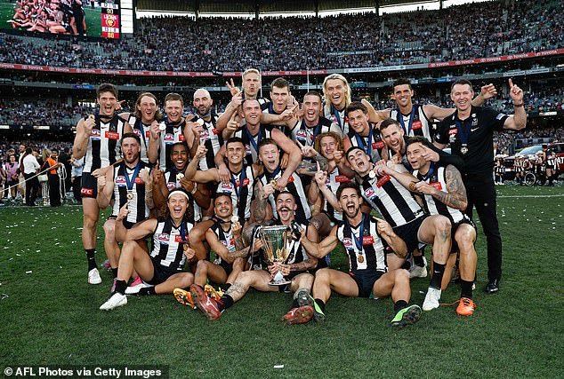 Collingwood's players were all smiles after winning their first AFL premiership since 2010