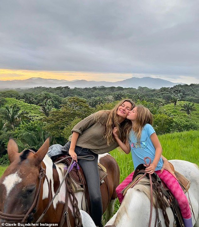 Pretty Mom: Gisele Bundchen seems to be a very caring mother.  The 43-year-old Vogue cover girl told People on Wednesday that she gave her daughter Vivian, 10, an incredible gift.  Brazilian beauty bought a farm where her only daughter can ride horses