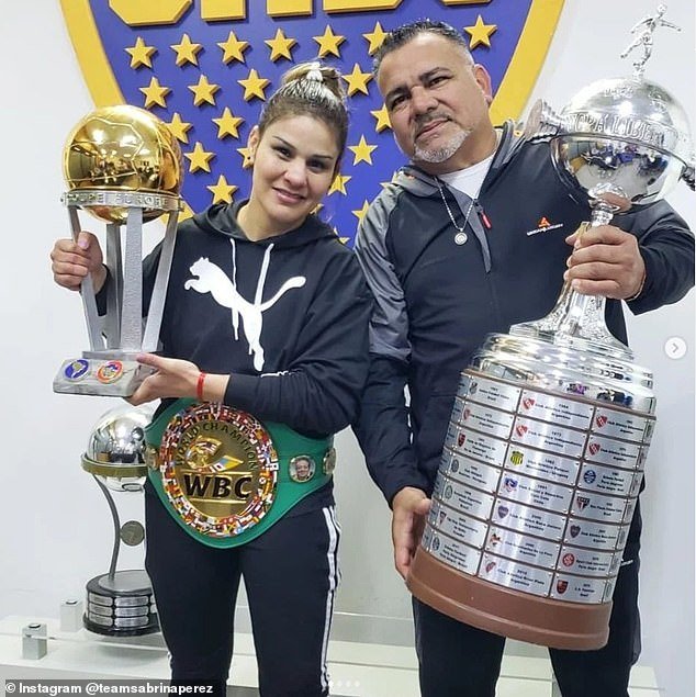 Diego Arrua (right) was the trainer and husband of boxing star Sabrina Perez (left)