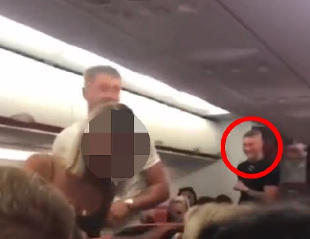 Piers (circled) said that although the pair had sex at 30,000 feet and went viral after a video of a cabin crew member catching them in the act was shared online, he was never able to get her contact details because he was 