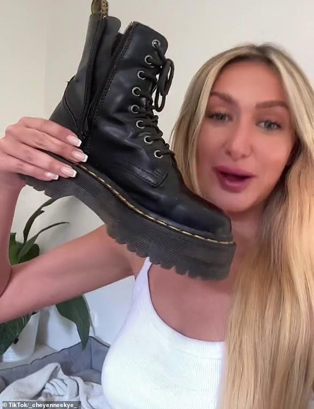 Cheyenne Skye, from Melbourne, posted a pair of black Doc Martins on the platform, hoping to score $200 for a nose job