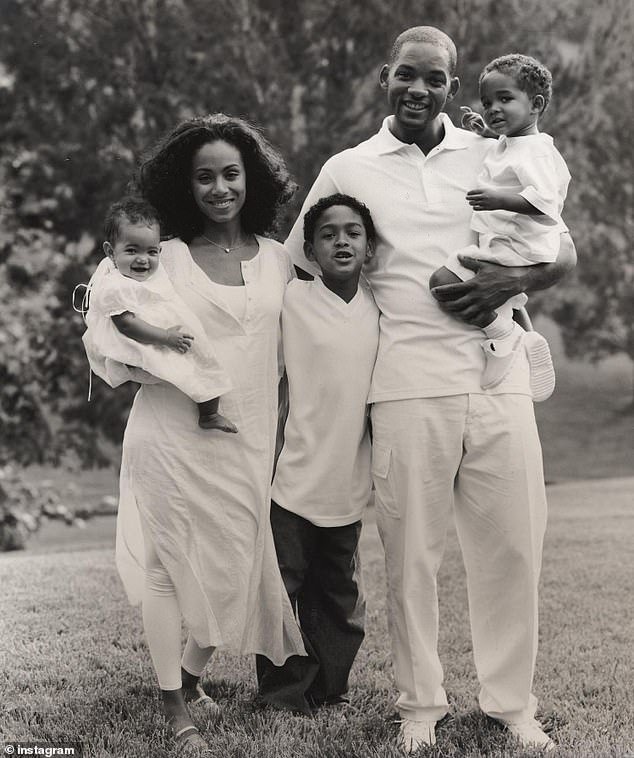 The birthday tribute, shared with Jada's 11.4 million followers, included a black-and-white throwback photo of the couple and their two children, as well as Will's son, Trey, from a previous marriage.