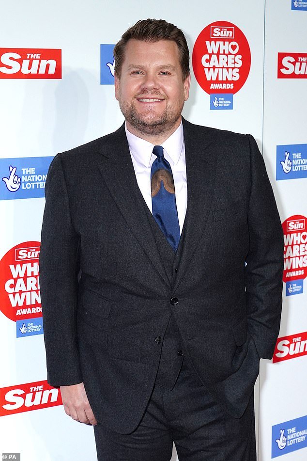 It looks good: James Corden cut a dapper figure as he took to the star-studded red carpet at the Who Cares Wins Awards at the Roundhouse in London on Tuesday.