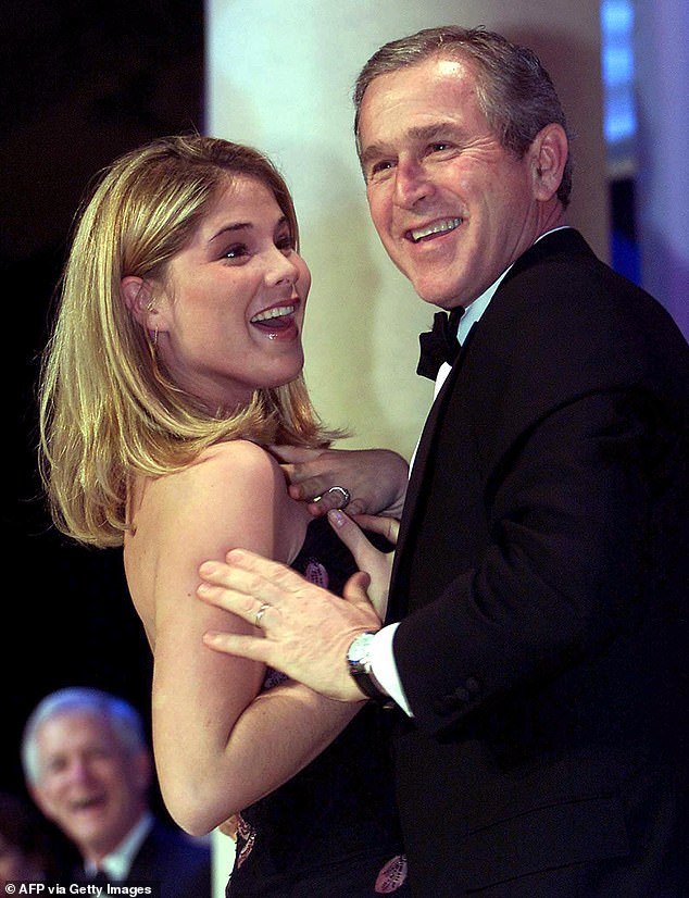 Jenna - pictured with her father George W Bush in 2001 -